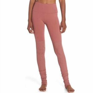 ALO Yoga High Waisted Ruched Goddess Leggings in Pink Size XS